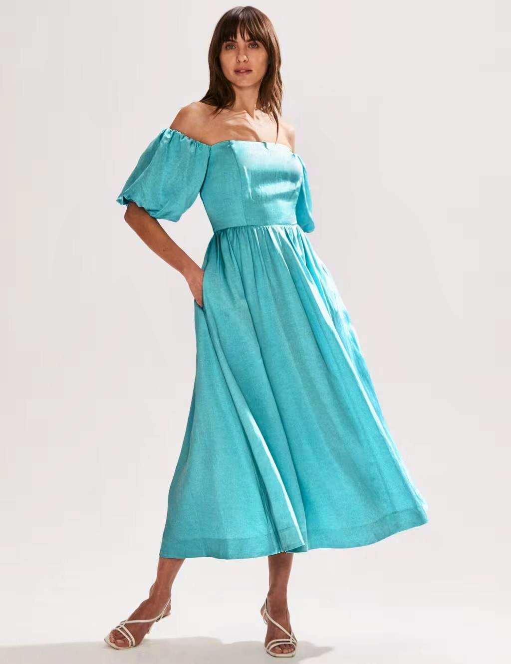 M&S X Ro&Zo Bardot Waisted Midaxi Dress with Linen, £239