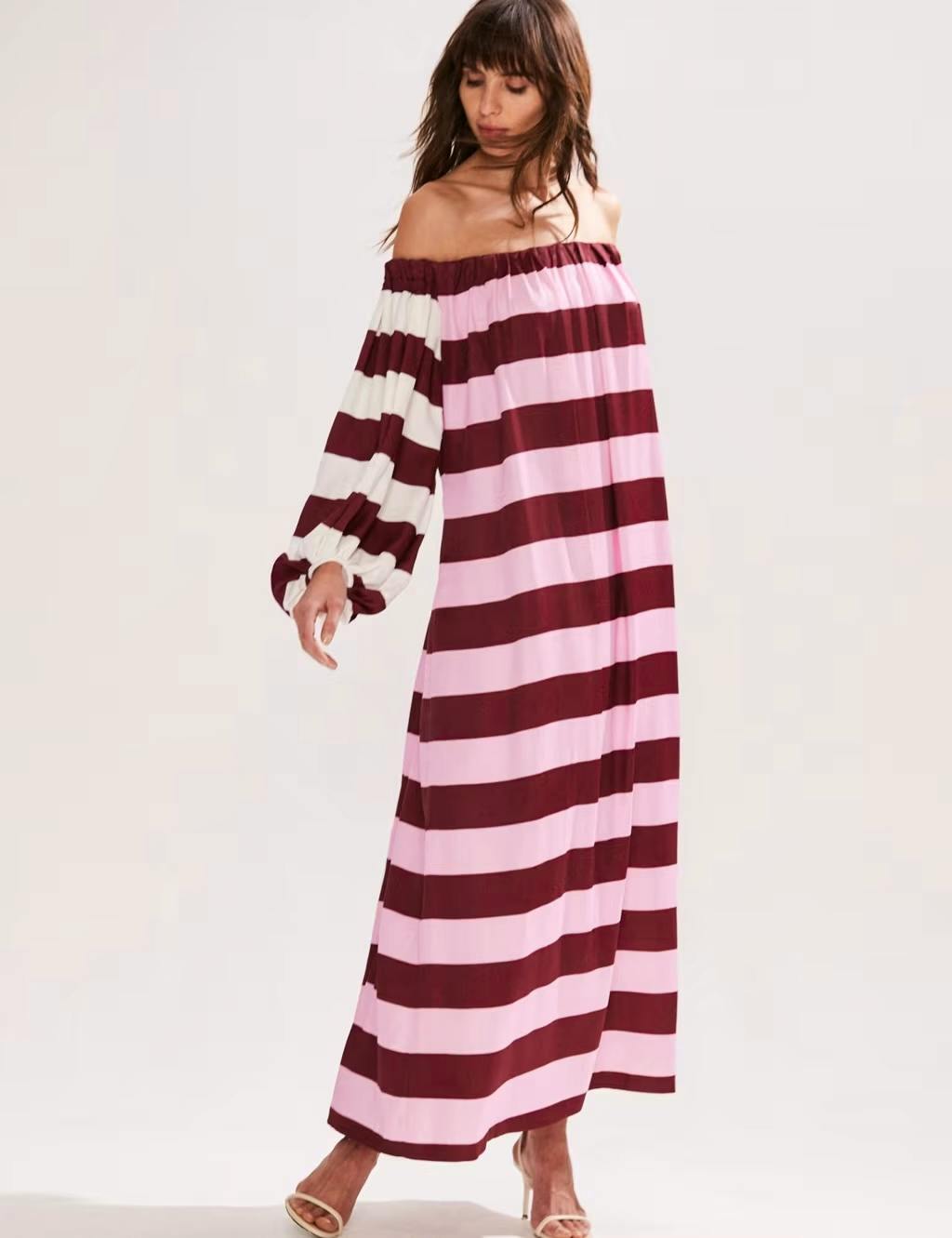 M&S X Ro&Zo Striped Bandeau Maxi Relaxed Swing Dress, £189