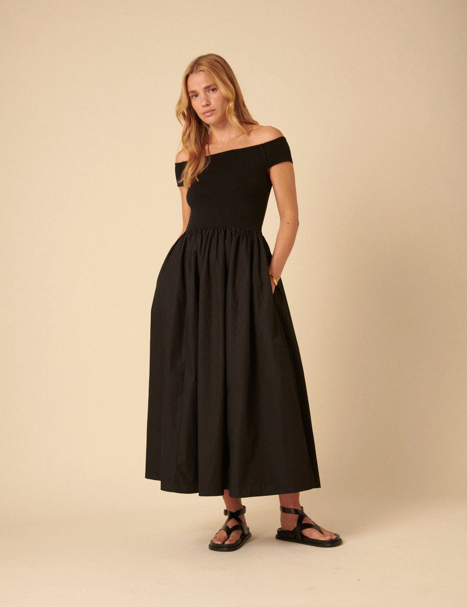 Nobody’s Child Black Bardot Midi Dress, £69