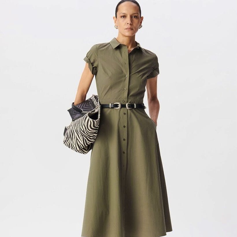 Short-Sleeved Mid-Length Shirt Dress £189.99