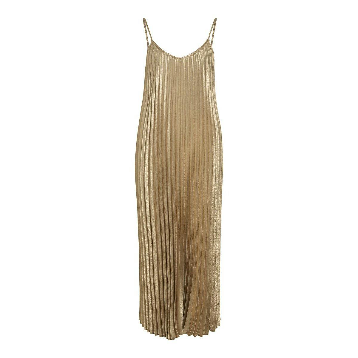 Pleated, Iridescent Dress with Shoestring Straps £43