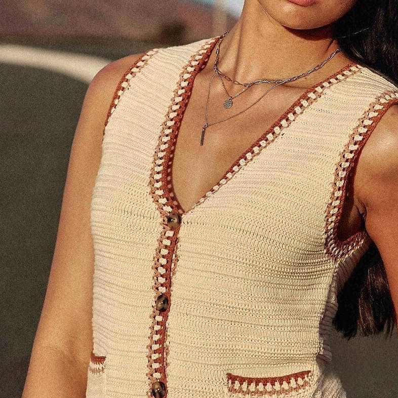 Madina Sleeveless Cardigan in Cotton Knit £67.99