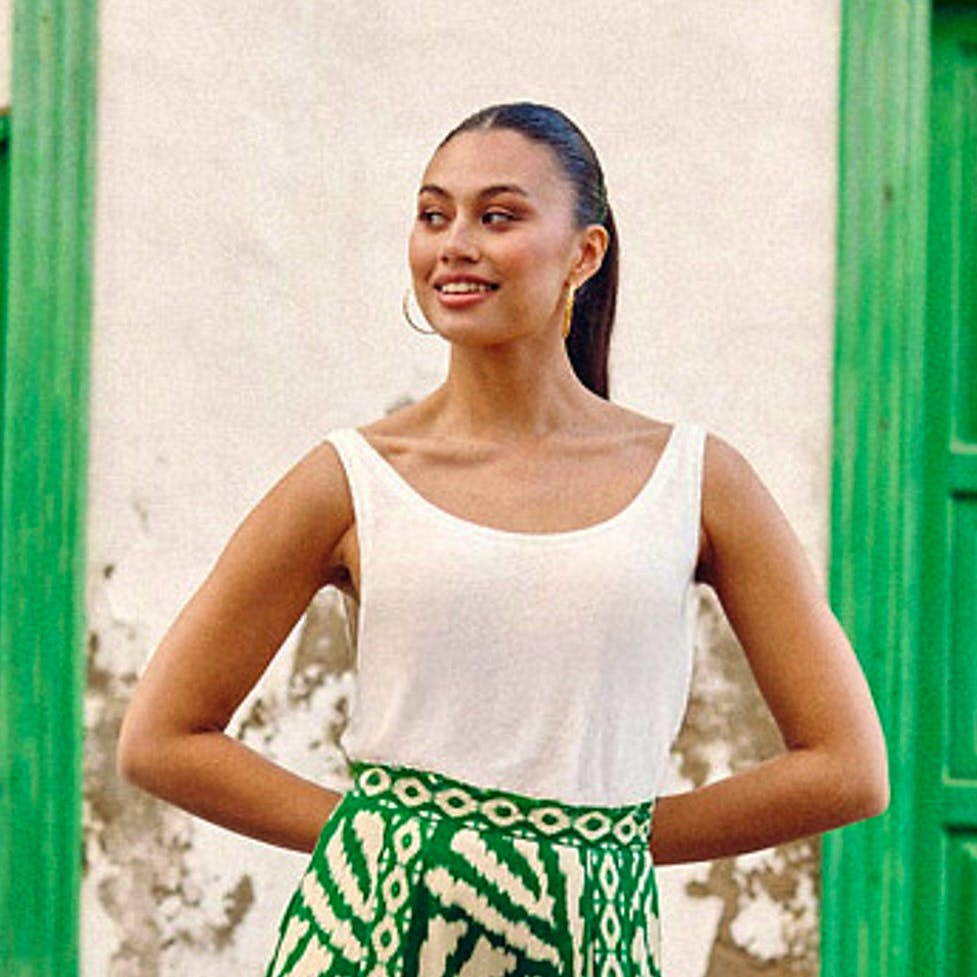 Diane Vest Top in Linen Blend with Crew Neck £37.99