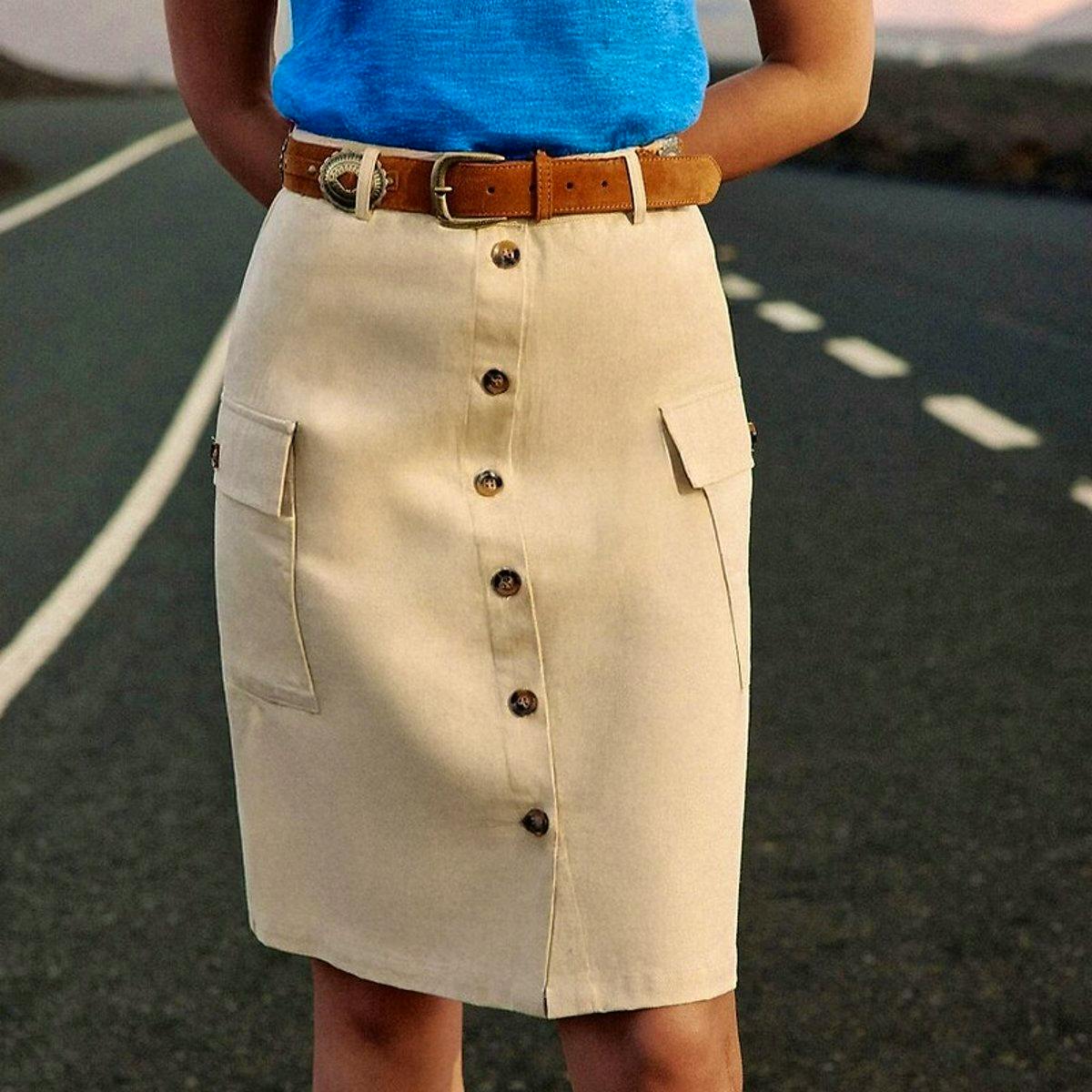 Joey Knee-Length Skirt with Buttons £72.99
