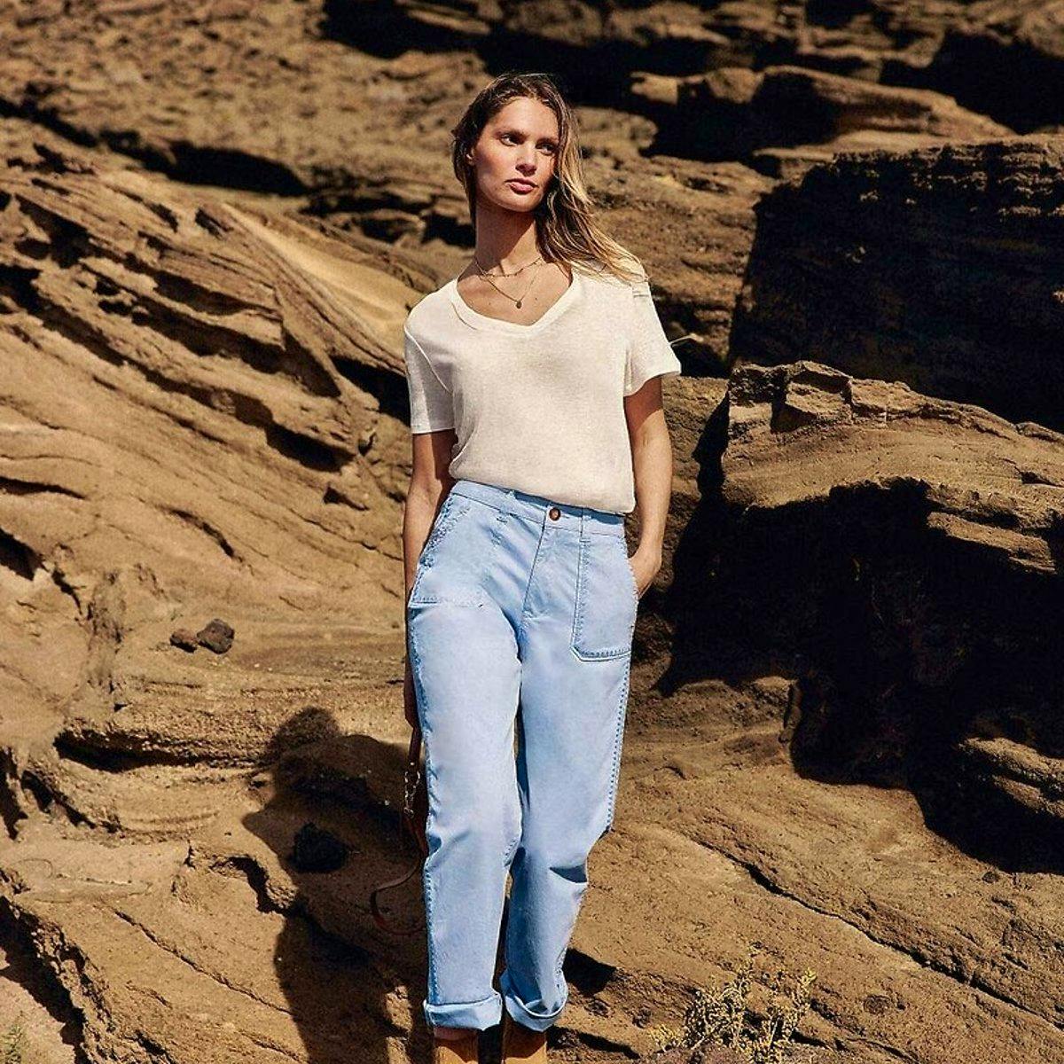 Marisol Stonewashed Jeans with Wide Legs £74.99