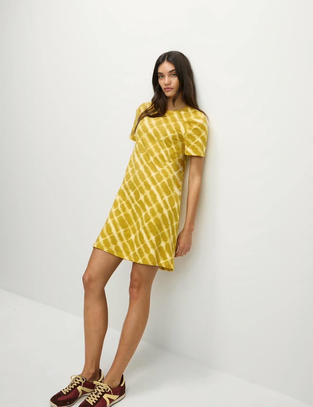 Pure Cotton Printed Mini T-Shirt Dress £25