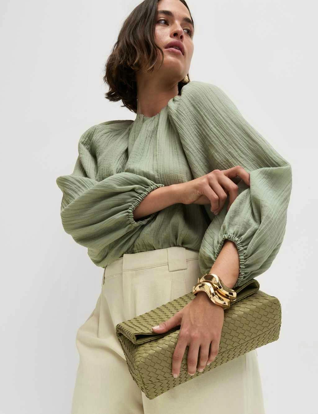 Lyocell Rich Textured Bubble Hem Blouse £35