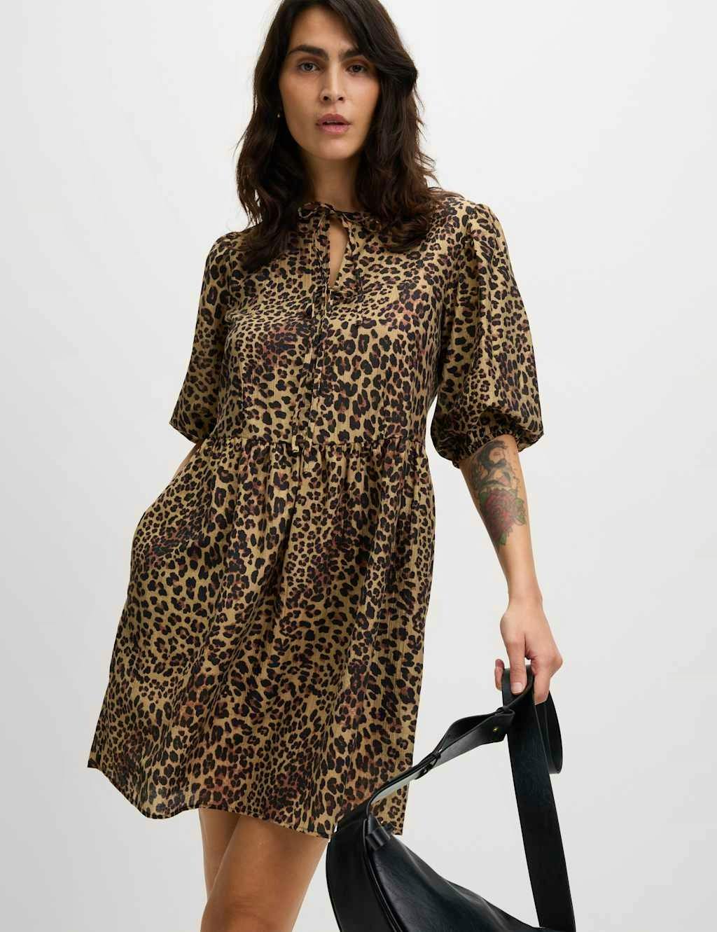 Lyocell Rich Leopard Print Mini Waisted Dress £29.50