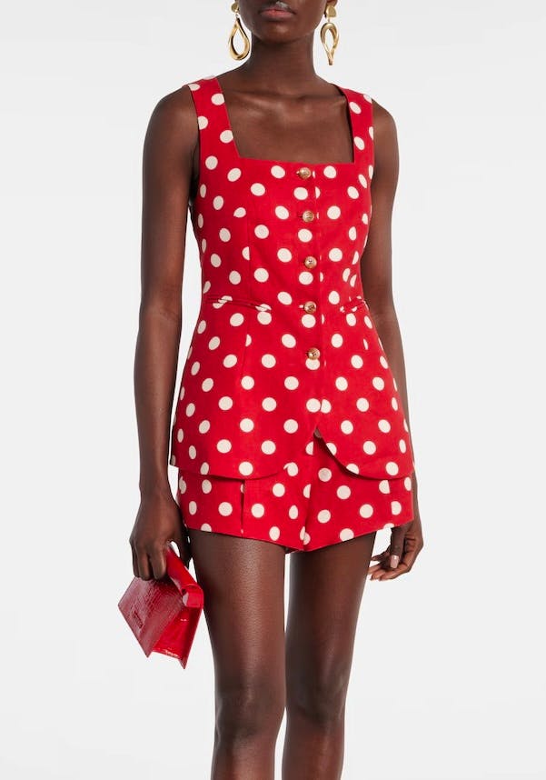 Posse Luciille Polka-Dot Linen Vest, £240