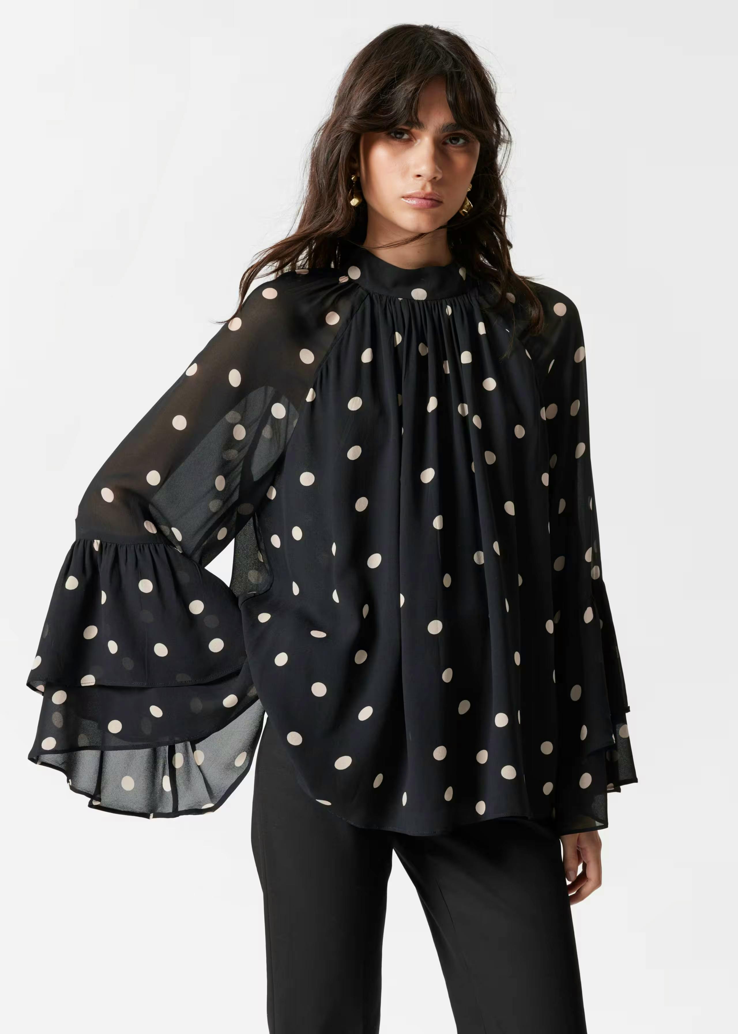 & Other Stories Flounced Stand Collar Blouse, £87