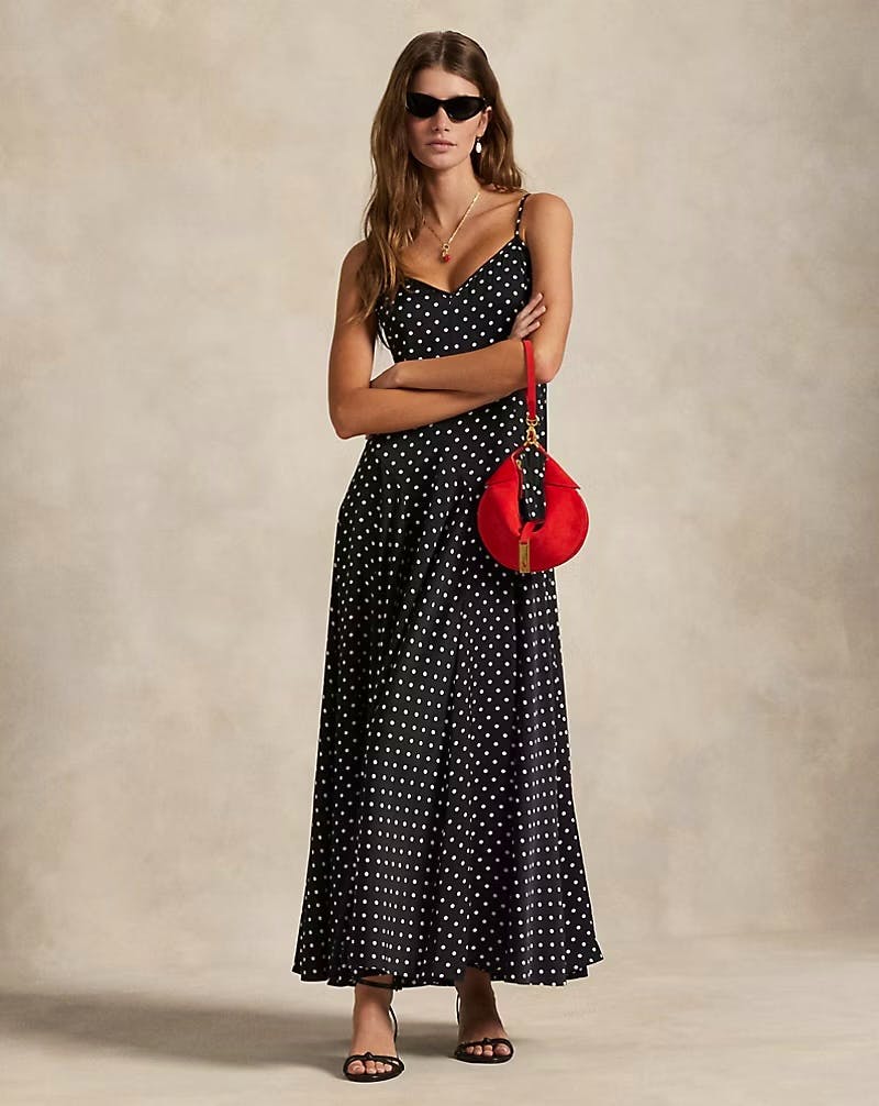 Ralph Lauren Polka-Dot Satin Dress, £445