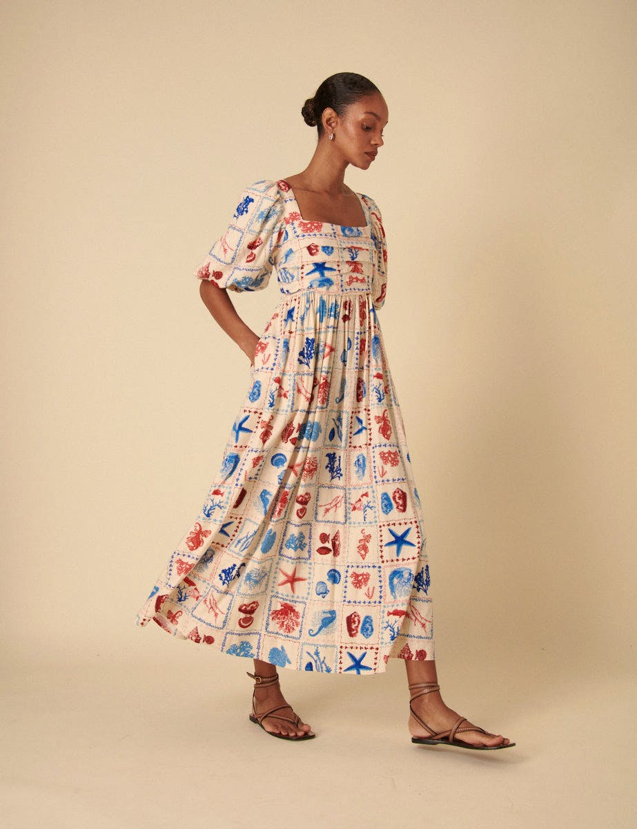 Nobody’s Child Beige Shell Print Nova Midi Dress, £89