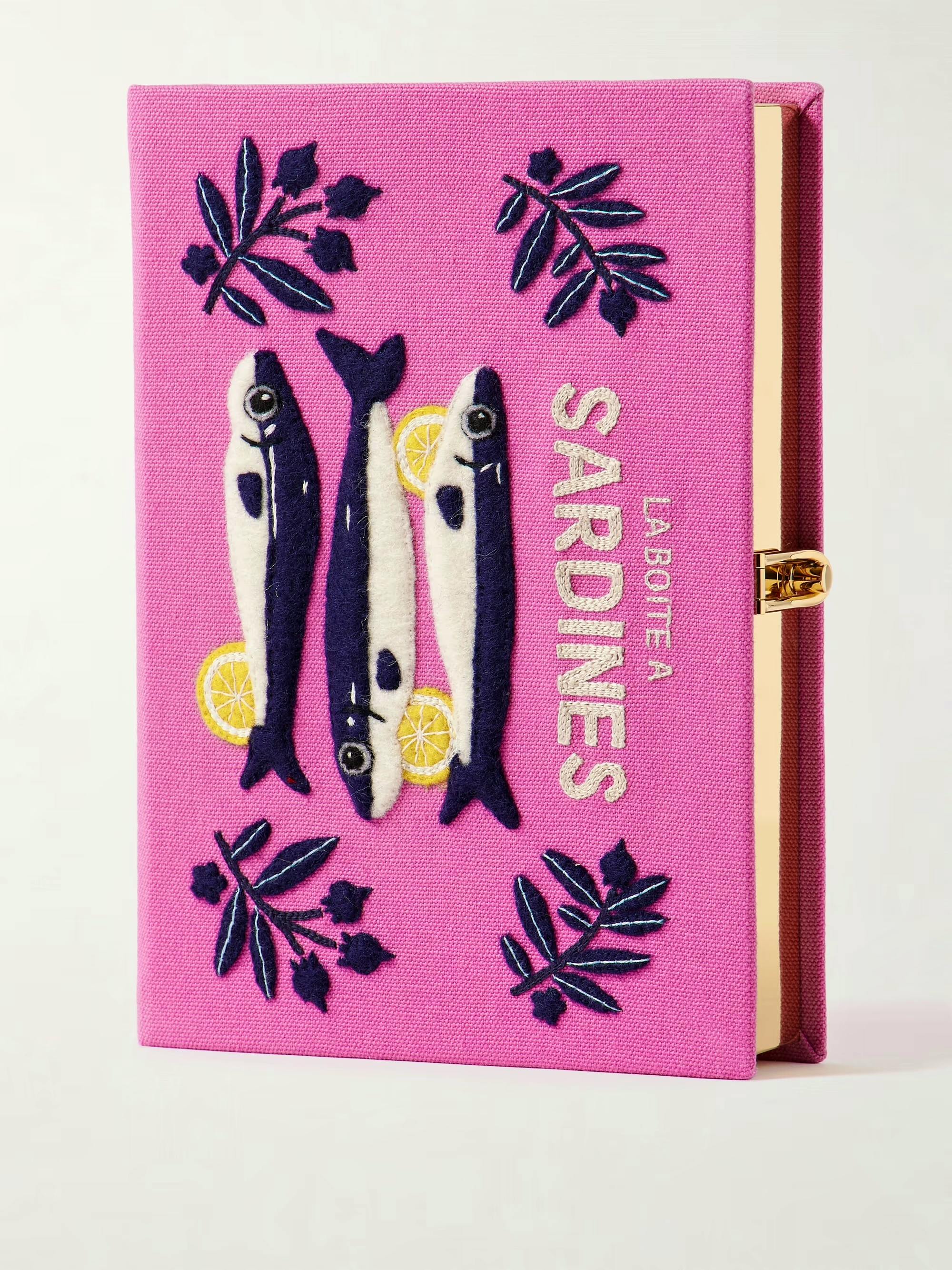Olympia Le Tan Sardines Embroidered Appliquéd Canvas Clutch, £1,596