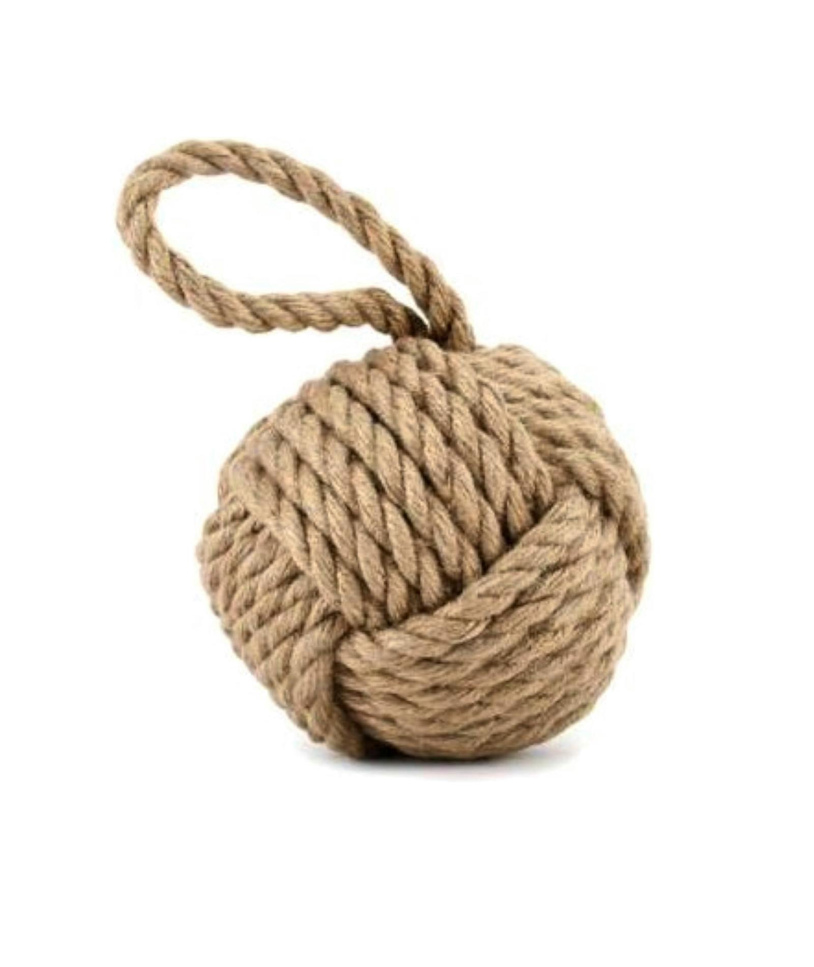 Amazon Nautical Rope Doorstop ~ Natural Brown Monkey's Fist Knot Door Stop, £16.72