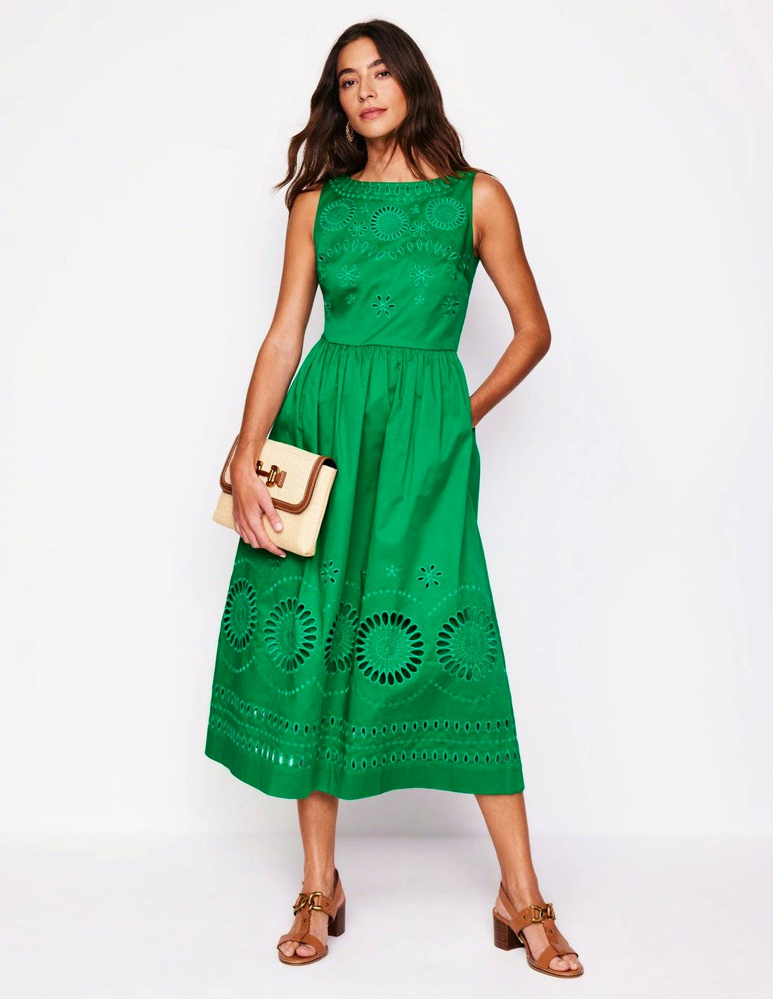Boden Lauren Broderie Midi Dress, £166