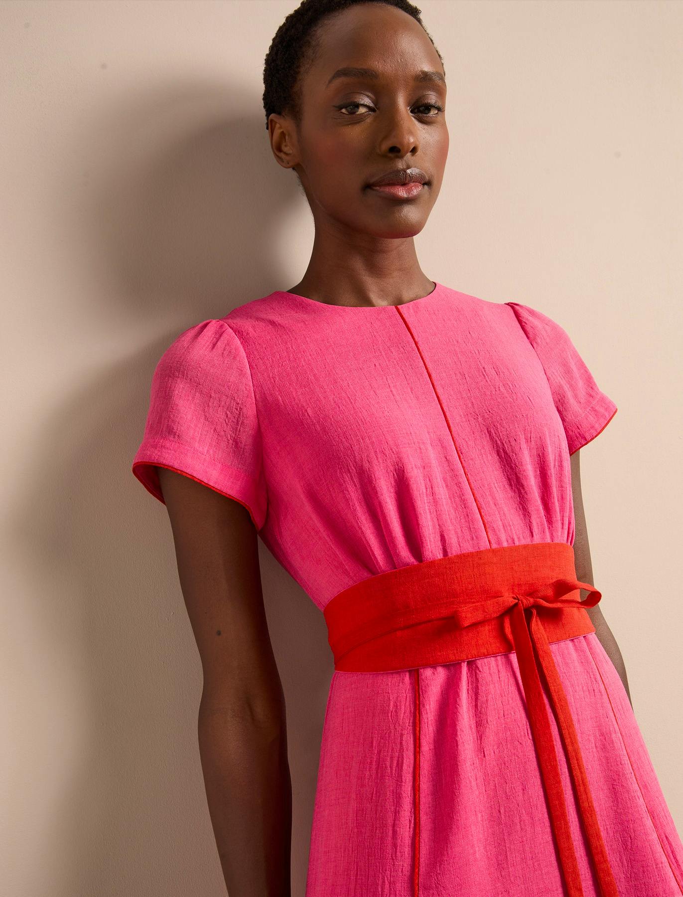 Cefinn Rosie Techni Voile Maxi Dress - Hot Pink Crimson, £340