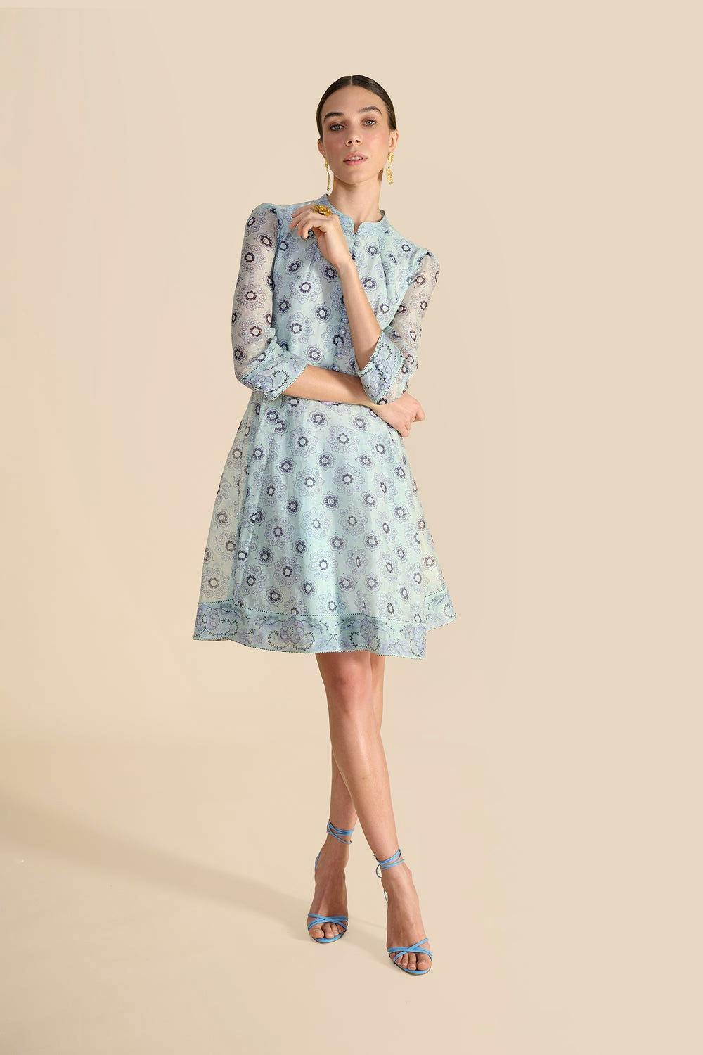 Beulah Josie Blue Floral Bandana Dress, £525