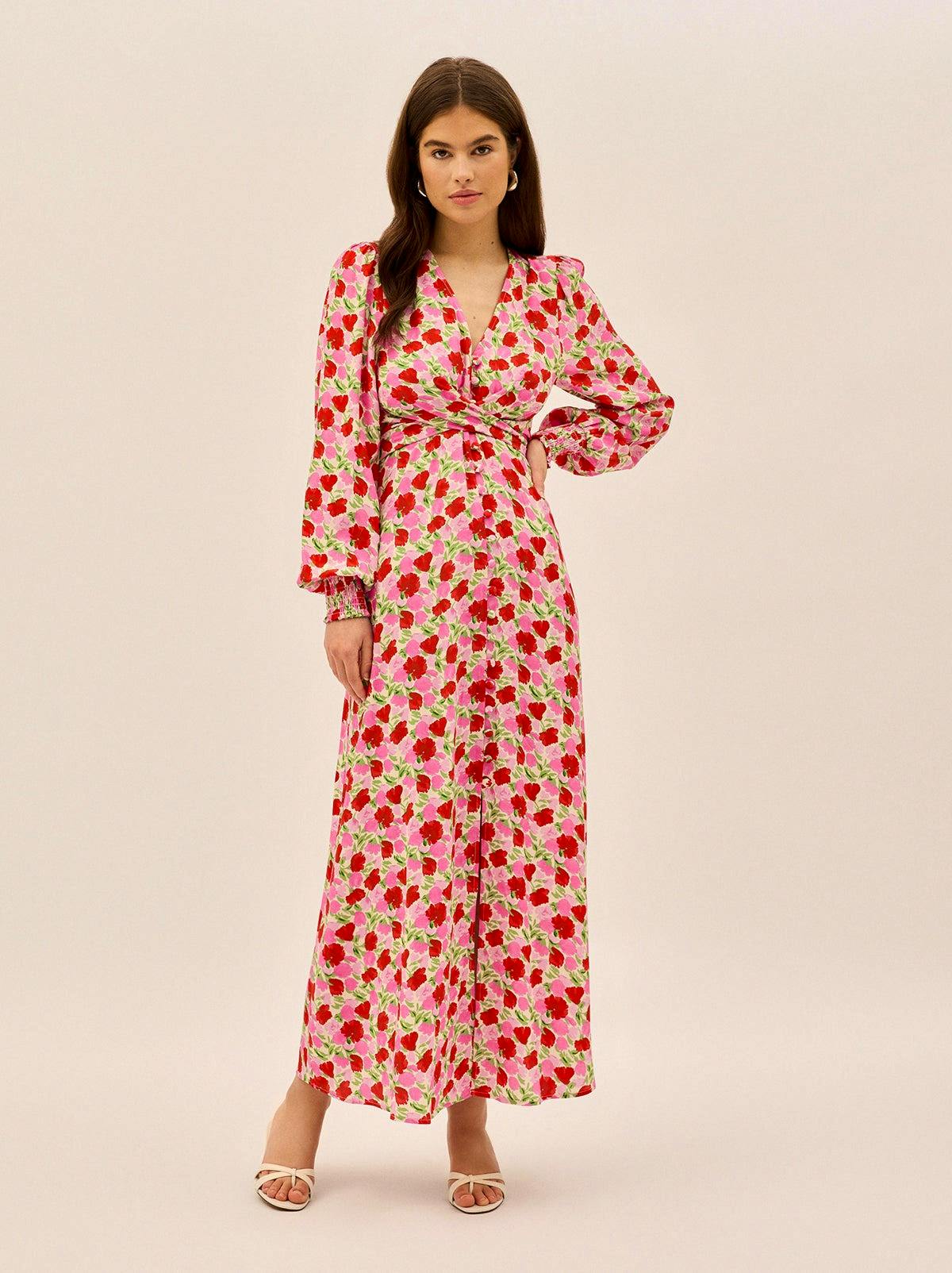 Kitri Aurora Pink Floral Print Dress, £215
