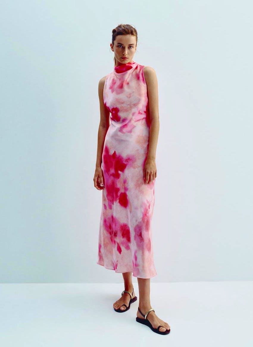 ZARA Tie-Dye Satin Midi Dress, £39.99