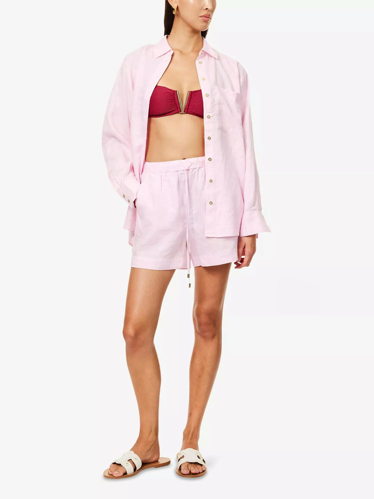 Heidi Klein Baie De Cassis Mid-Rise Linen Shorts, £125