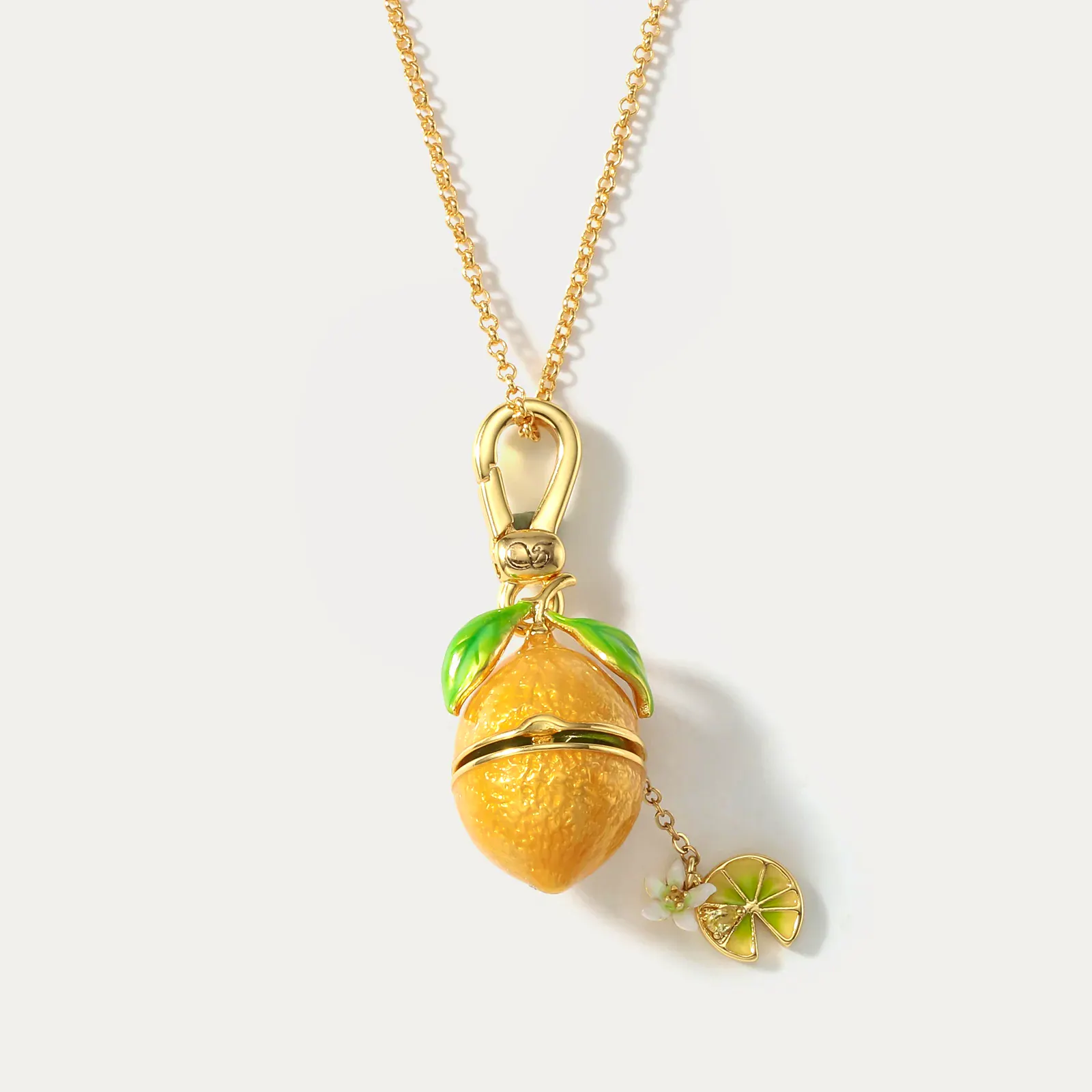 Selenichast Lemon Locket Pendant Necklace, £41
