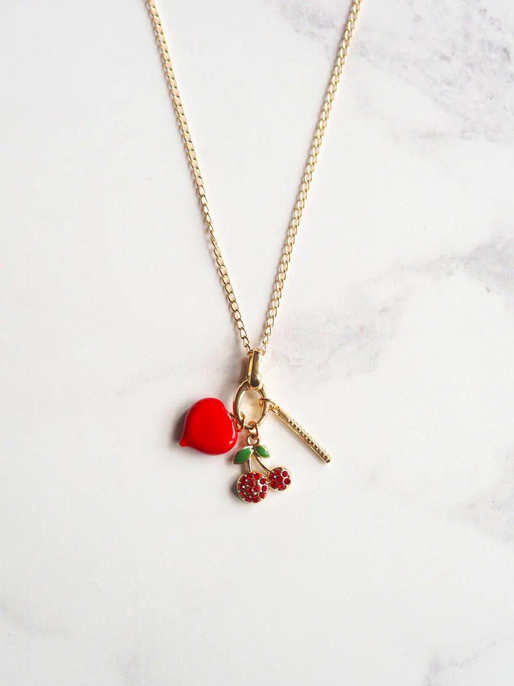 Lobster + Love Love You Cherry Necklace, From £42