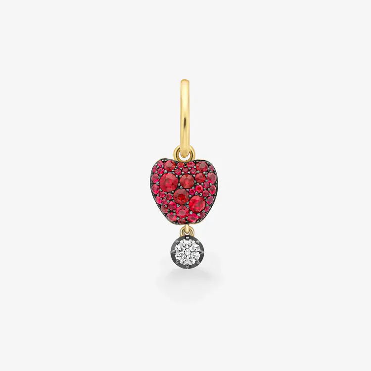 Jessica McCormack Fruit Salad Ruby Apple & Diamond Single Gypset Hoop Earring, £4250