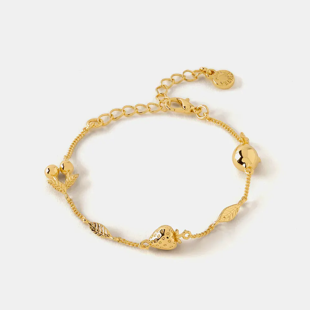 Mint Velvet Gold Plated Fruit Charm Bracelet, £45