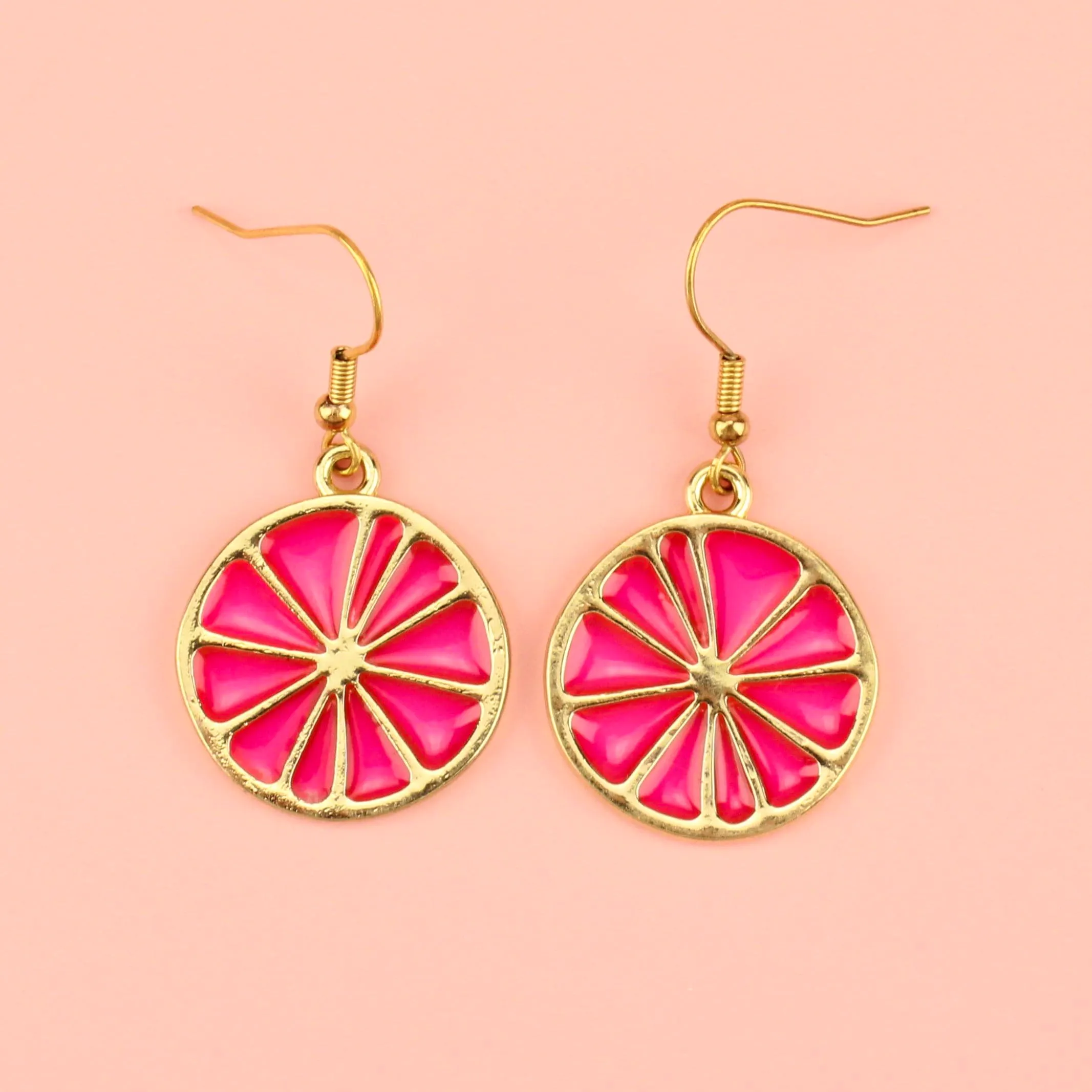 Crystal Haze Pink Grapefruit Earrings, £8