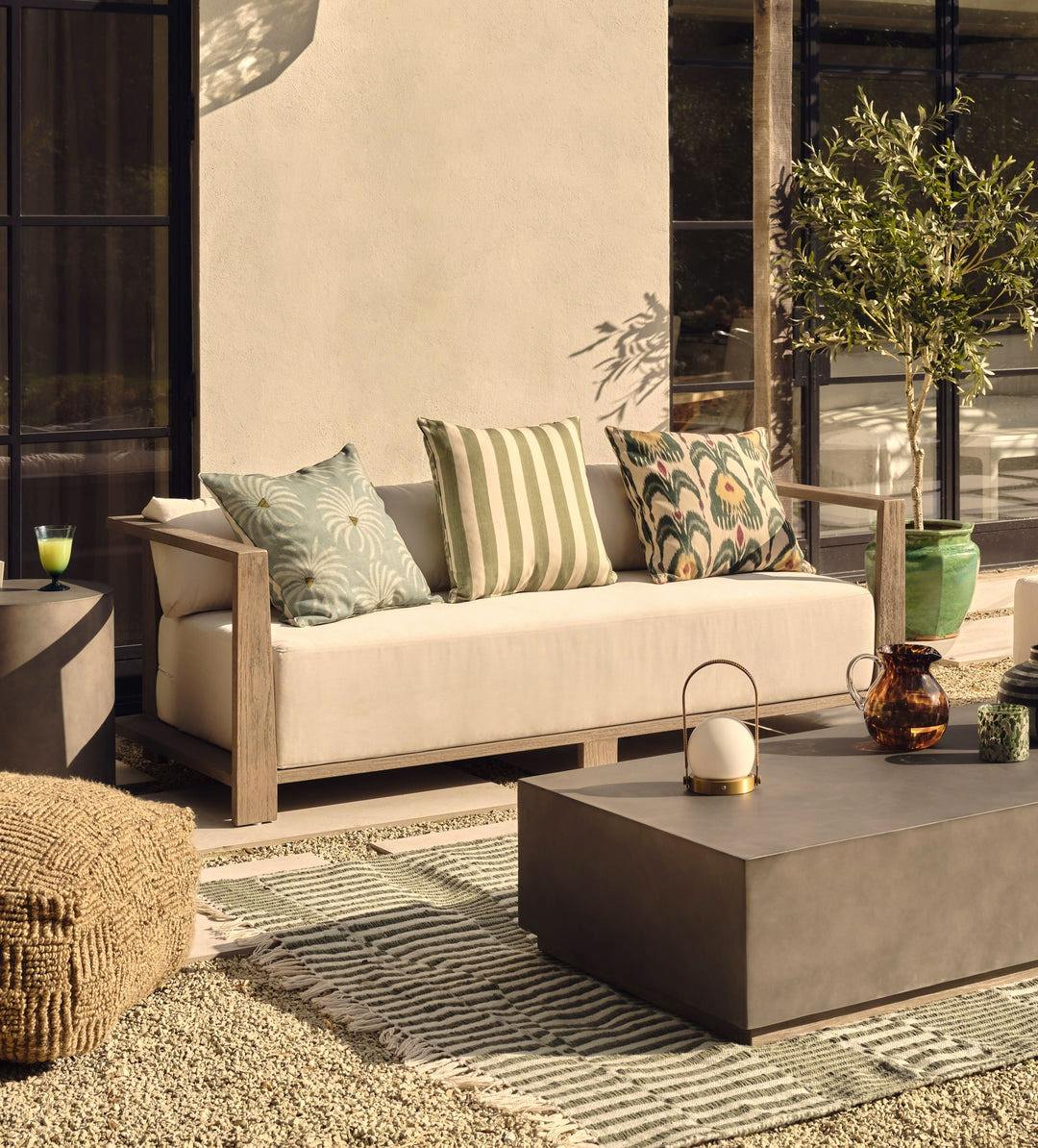 OKA Swanmore Garden Sofa - Weathered Teak, £3,195