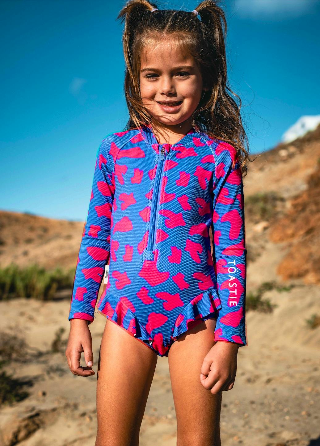 Töastie UV Protector Swimsuit, Hot Pink Brush Stroke, £45