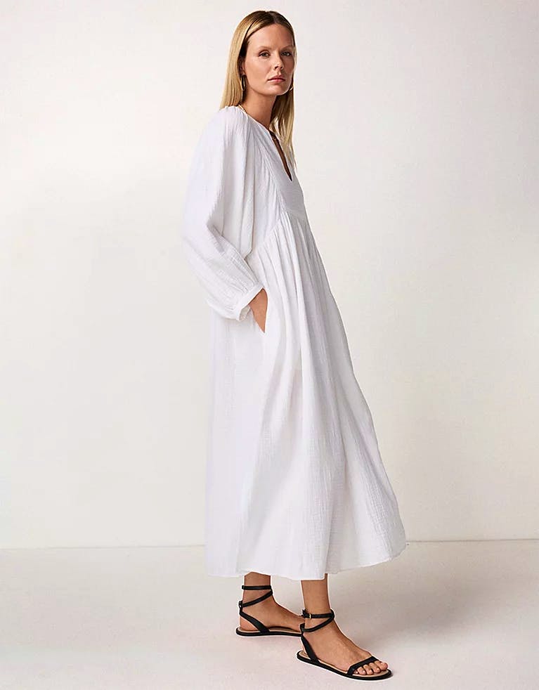 The White Company Organic Double Cotton Bib Dress, £139