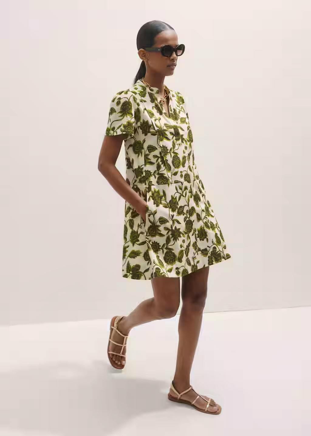 Me + Em Midnight Hibiscus Print Swing Dress, £135