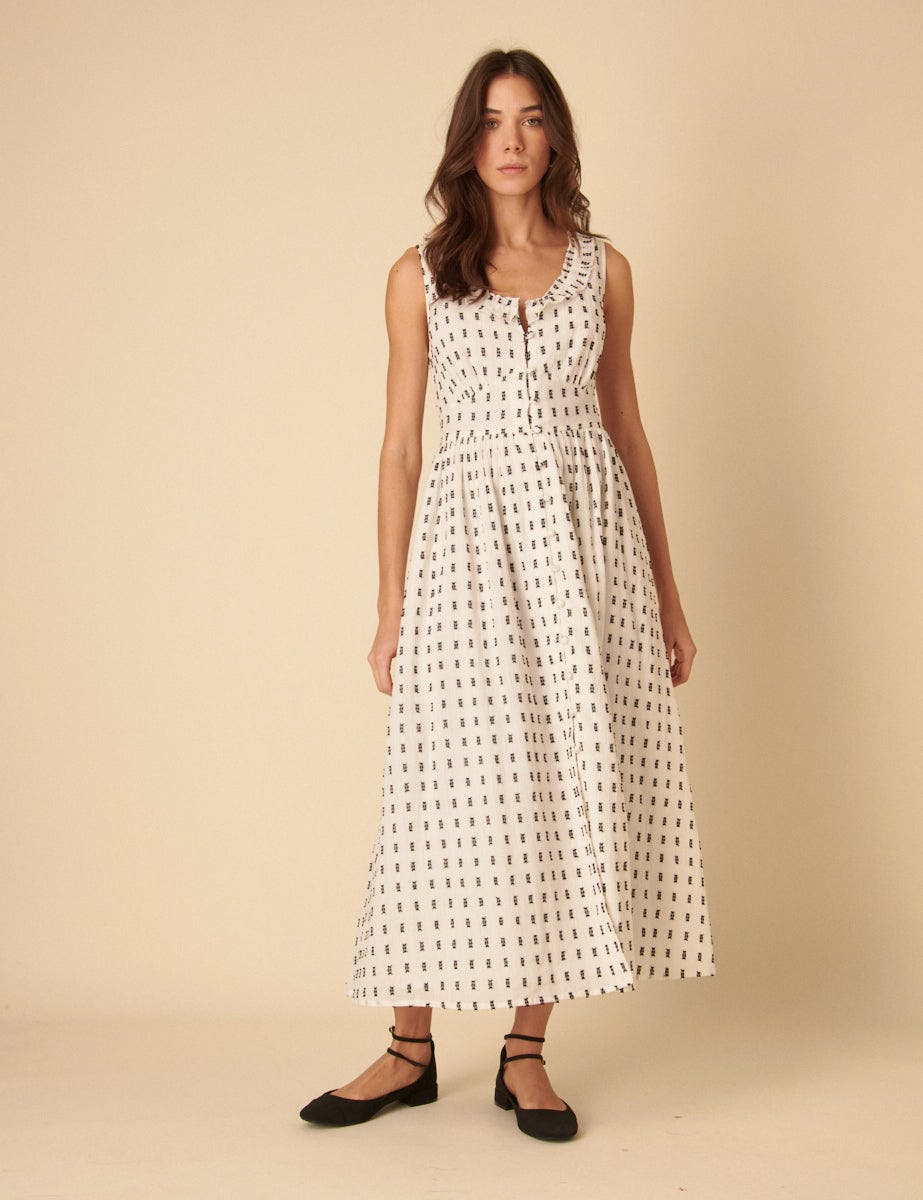 Nobody’s Child White Printed Sleeveless Flossie Dress, £85