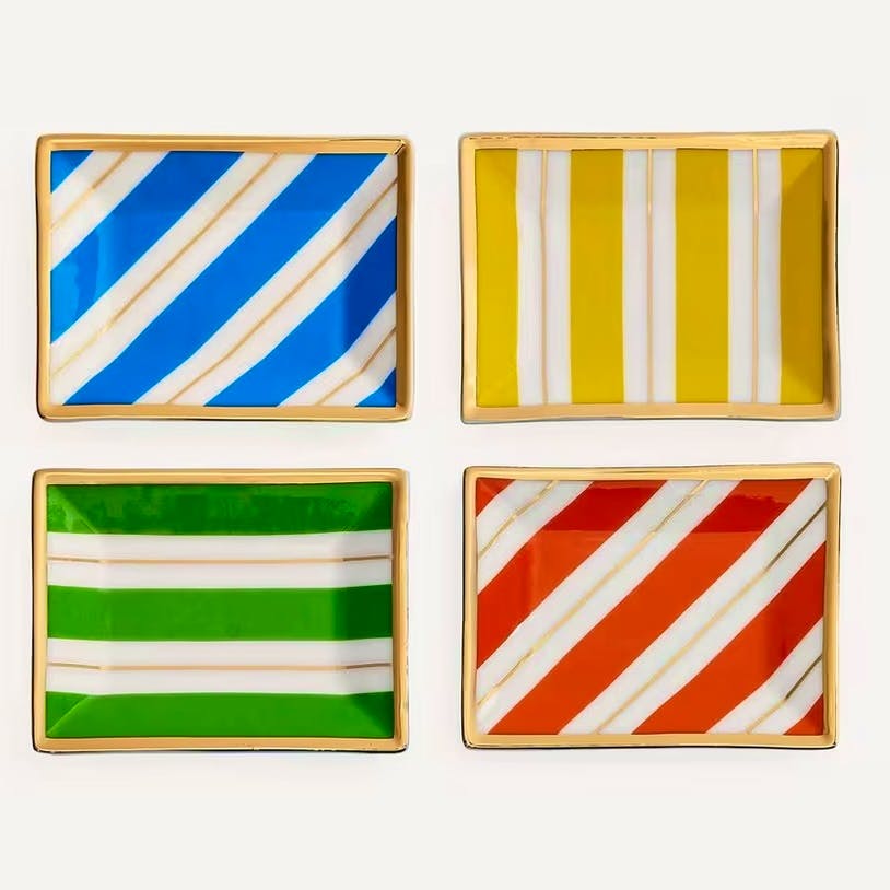 Jonathan Adler Portofino Petite Striped Tray Set of 4, £98