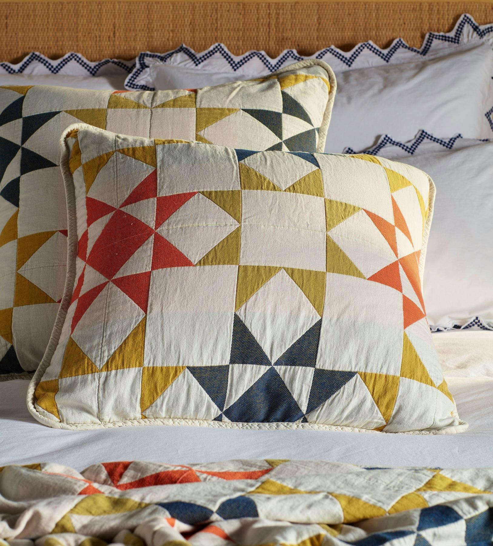 Secret Linen Store Glassette Stella Quilted 100% Cotton Cushion Cover, £45