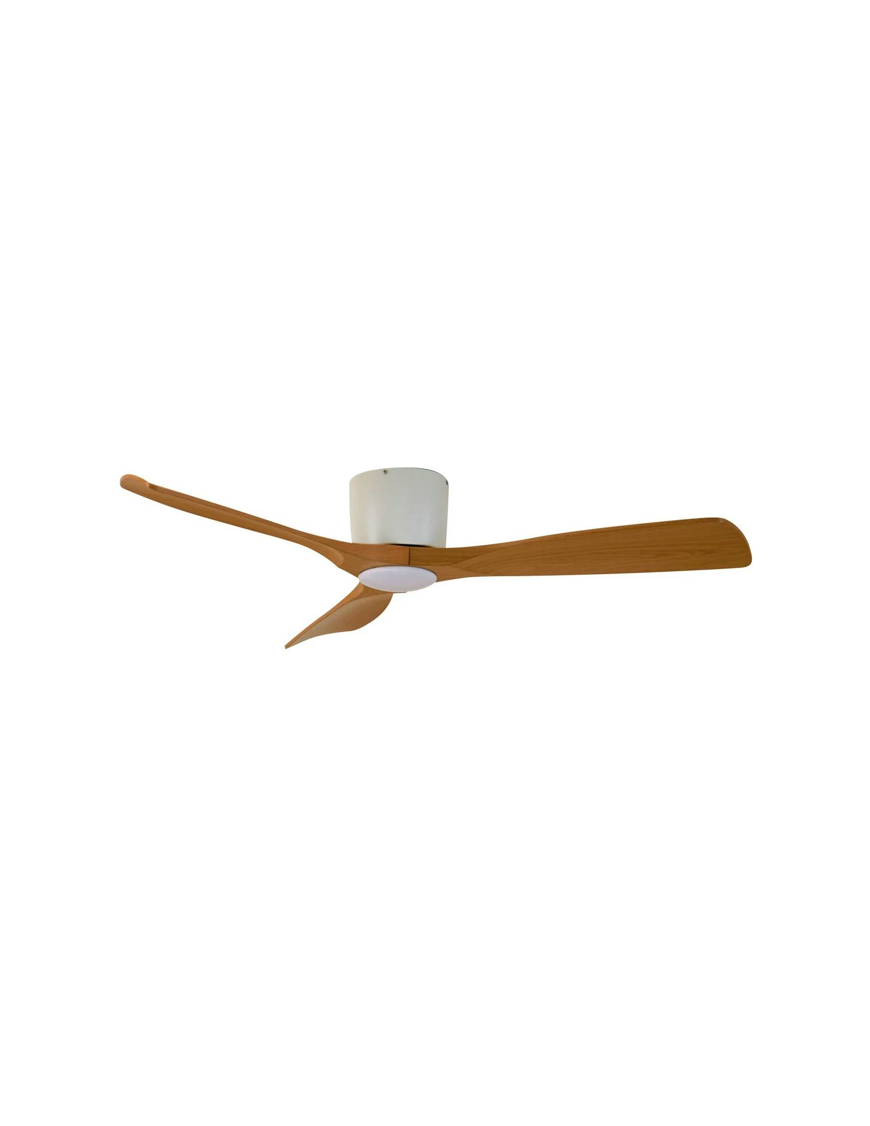 Lights.co.uk Lucande Smart LED ceiling fan Moneno, white/wood, Tuya, Now £204.90