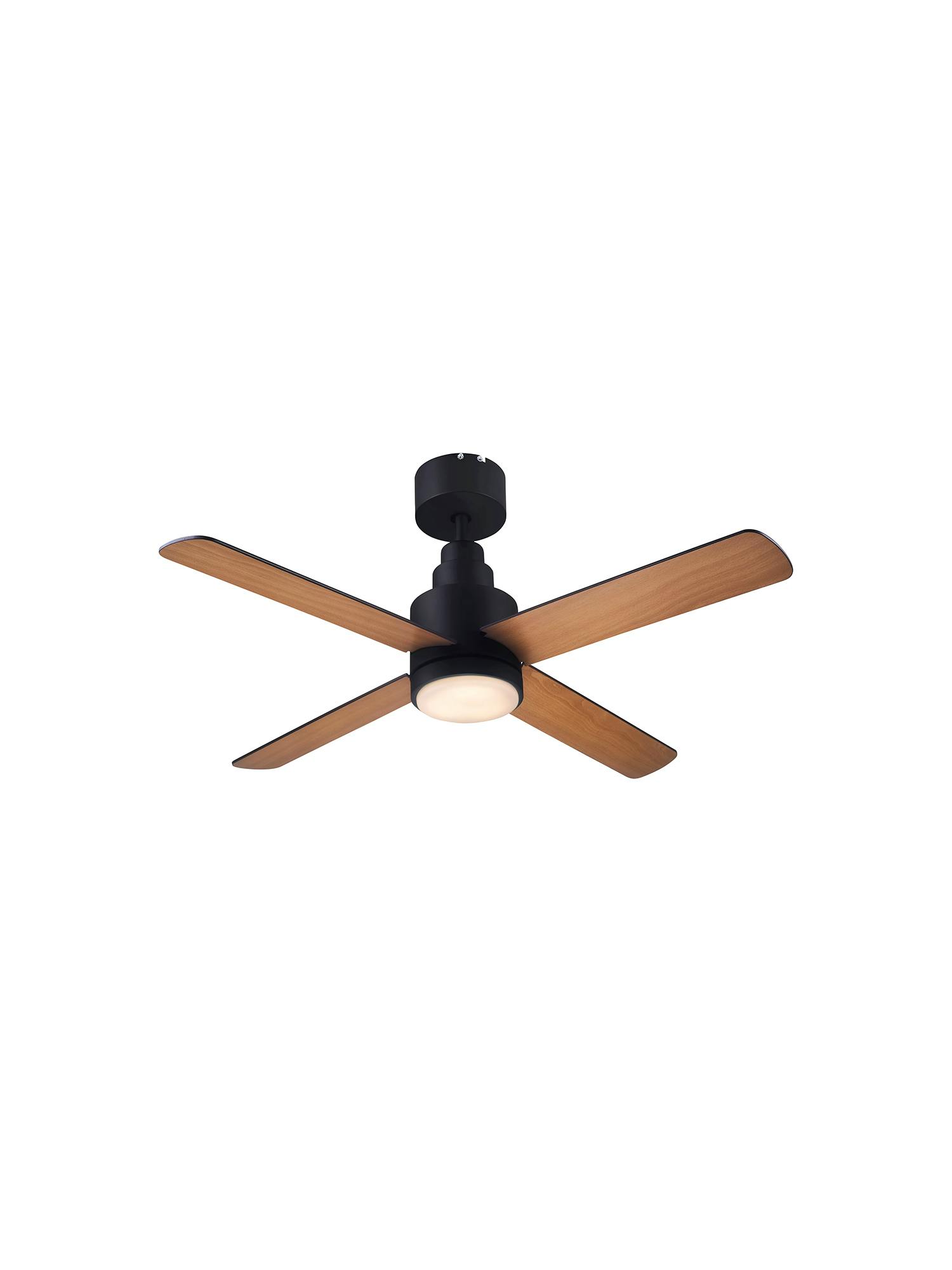 B&Q GoodHome Burbank Modern Black LED Ceiling Fan Light, £126