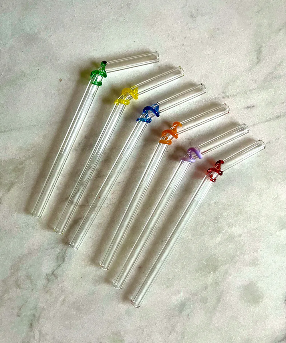 Matilda Goad Glass Straws, Set Of Six, £55