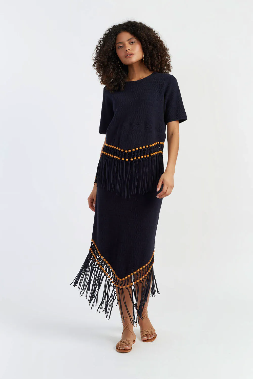 Chinti & Parker Black Laura Whitmore Beaded Skirt, £150