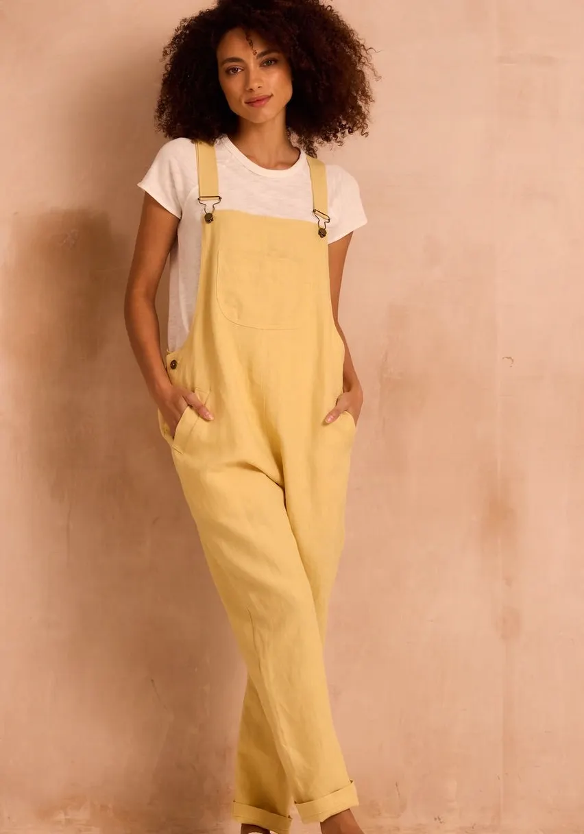 Poppy Delevingne X Clary & Peg Doris Dungarees Lemon Yellow, £185