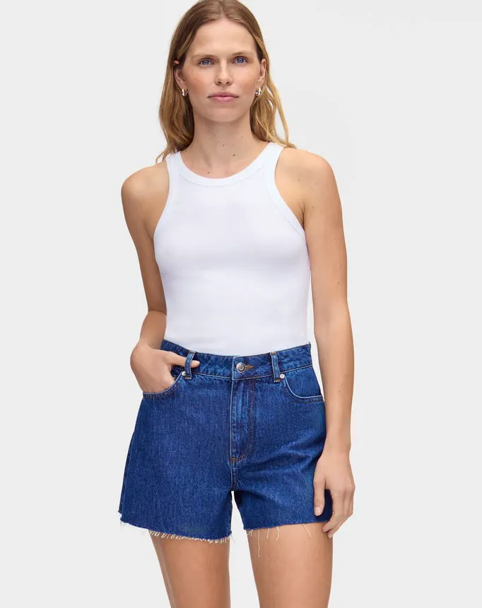 Aligne Ideal Frayed Denim Shorts, £69