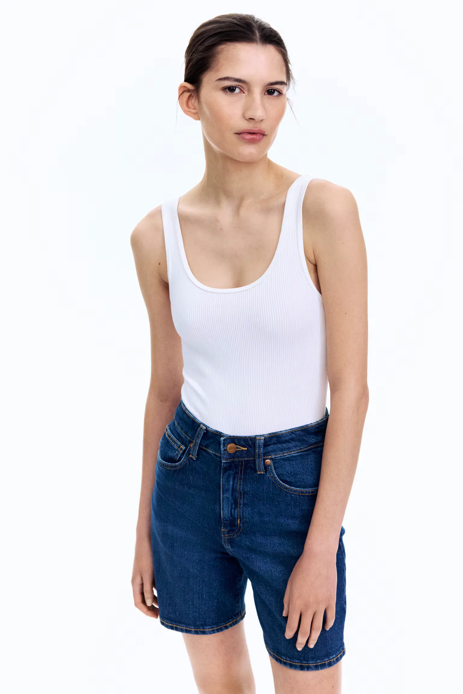 H&M High-Waisted Denim Shorts, £19.99