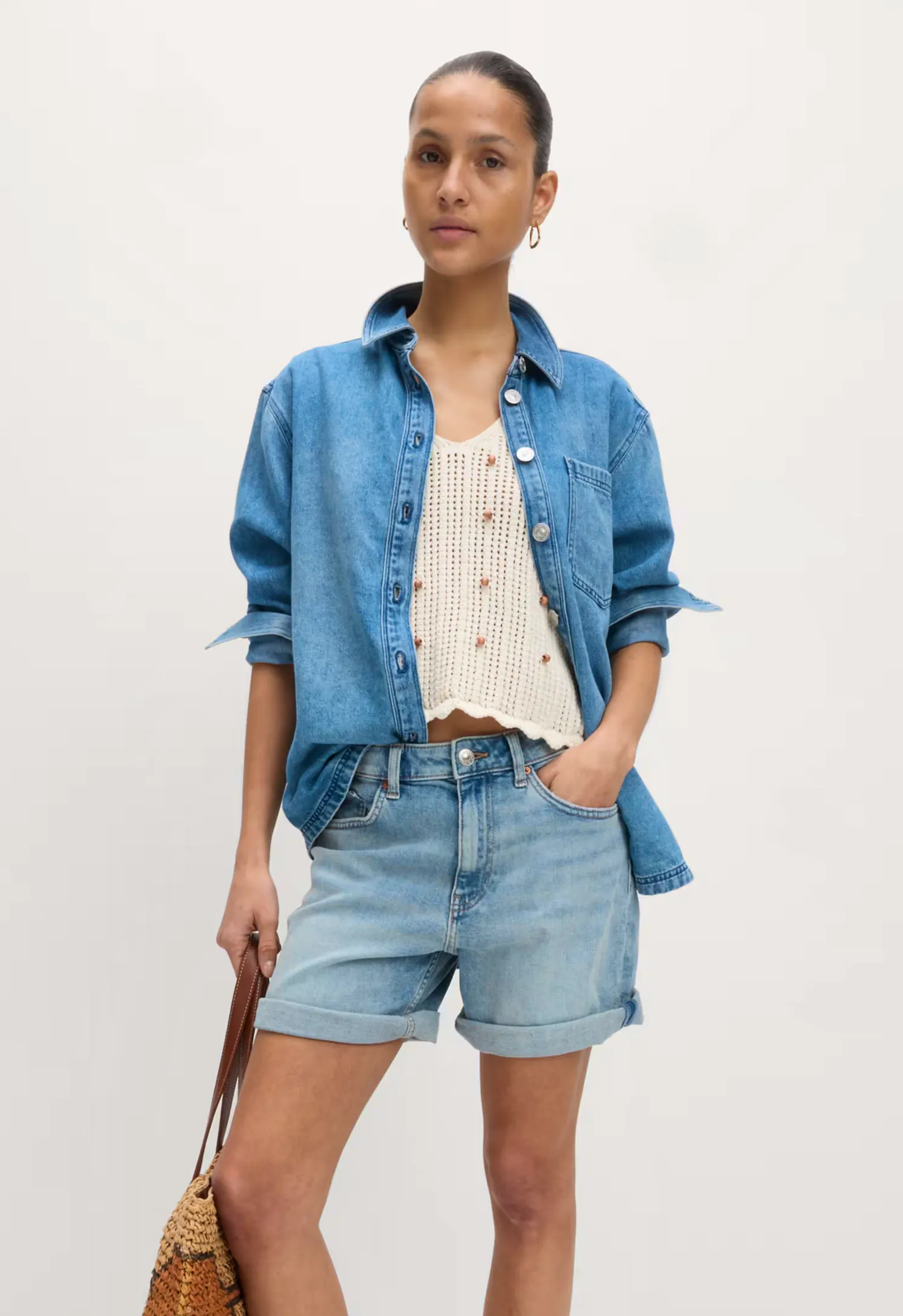 M&S Denim Boyfriend Shorts, £27.50