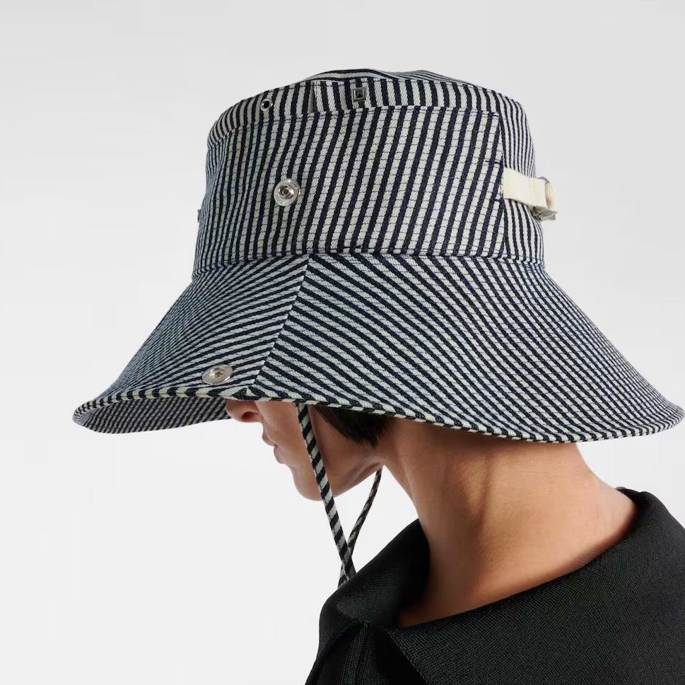 Jacquemus De-Nîmes Striped Denim Bucket Hat, £220