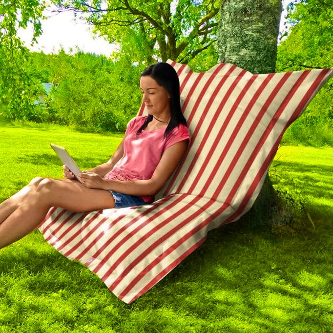 RUComfy Nautical Stripe Giant Squarbie Beanbag - Indoor/Outdoor, £99.99 (Was £134.99)