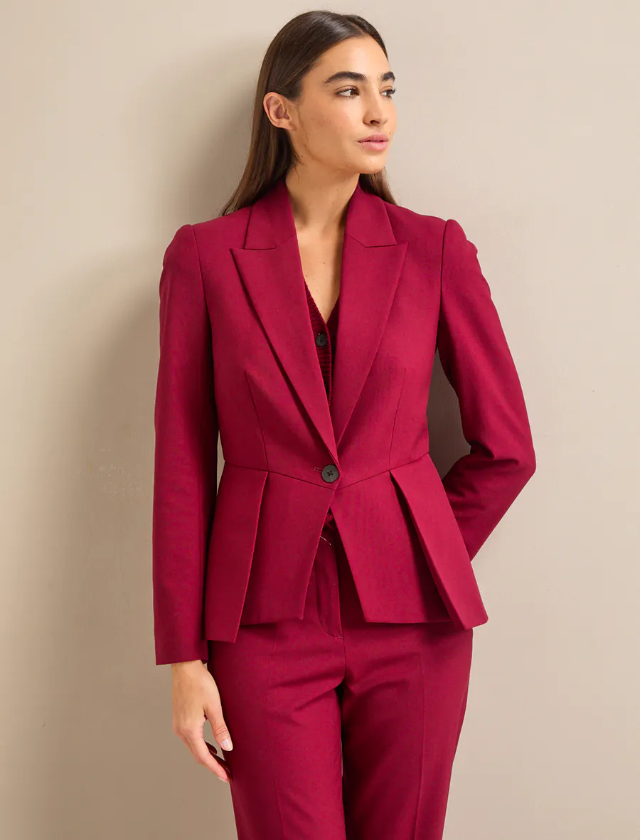 Cefinn Audrey Wool Jacket – Burgundy, £380