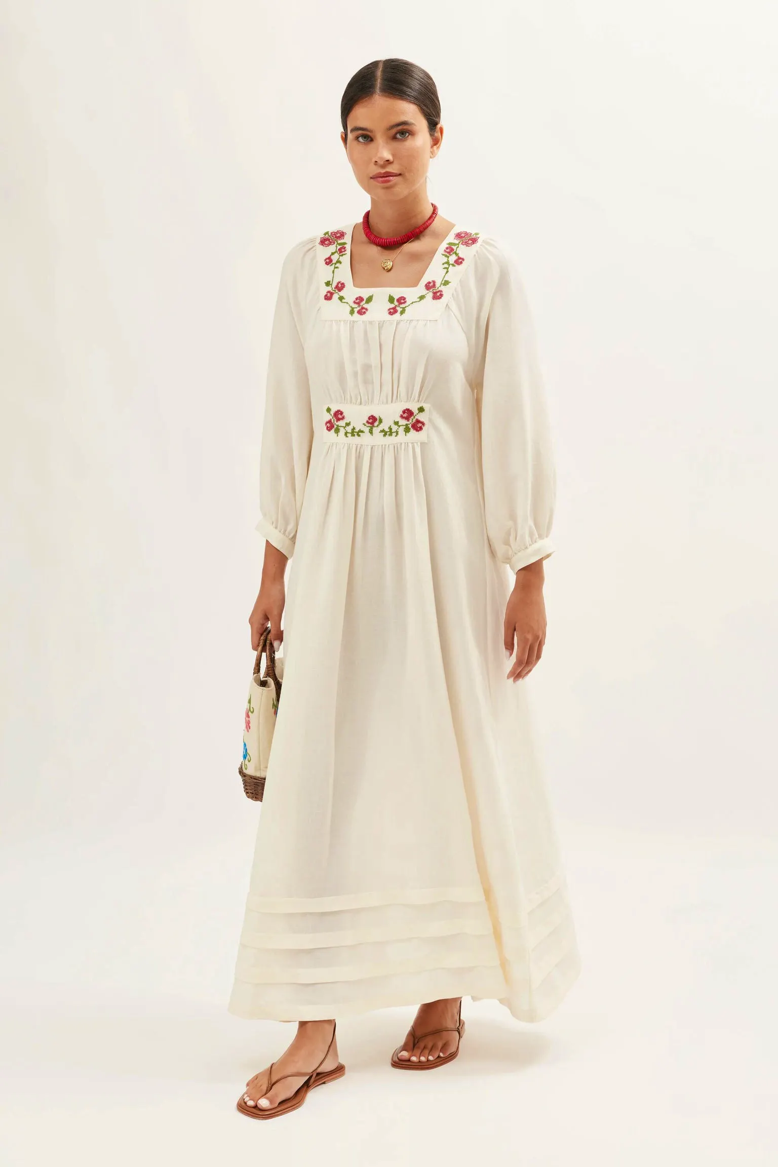 RIXO x Billie Bhatia Neila Linen-Blend Midi Dress, £285