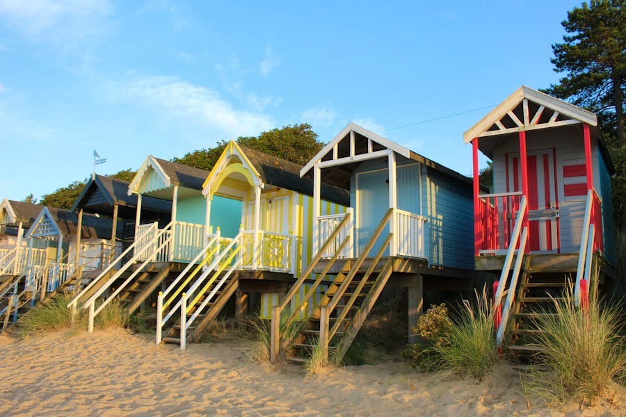 Row of beach huts