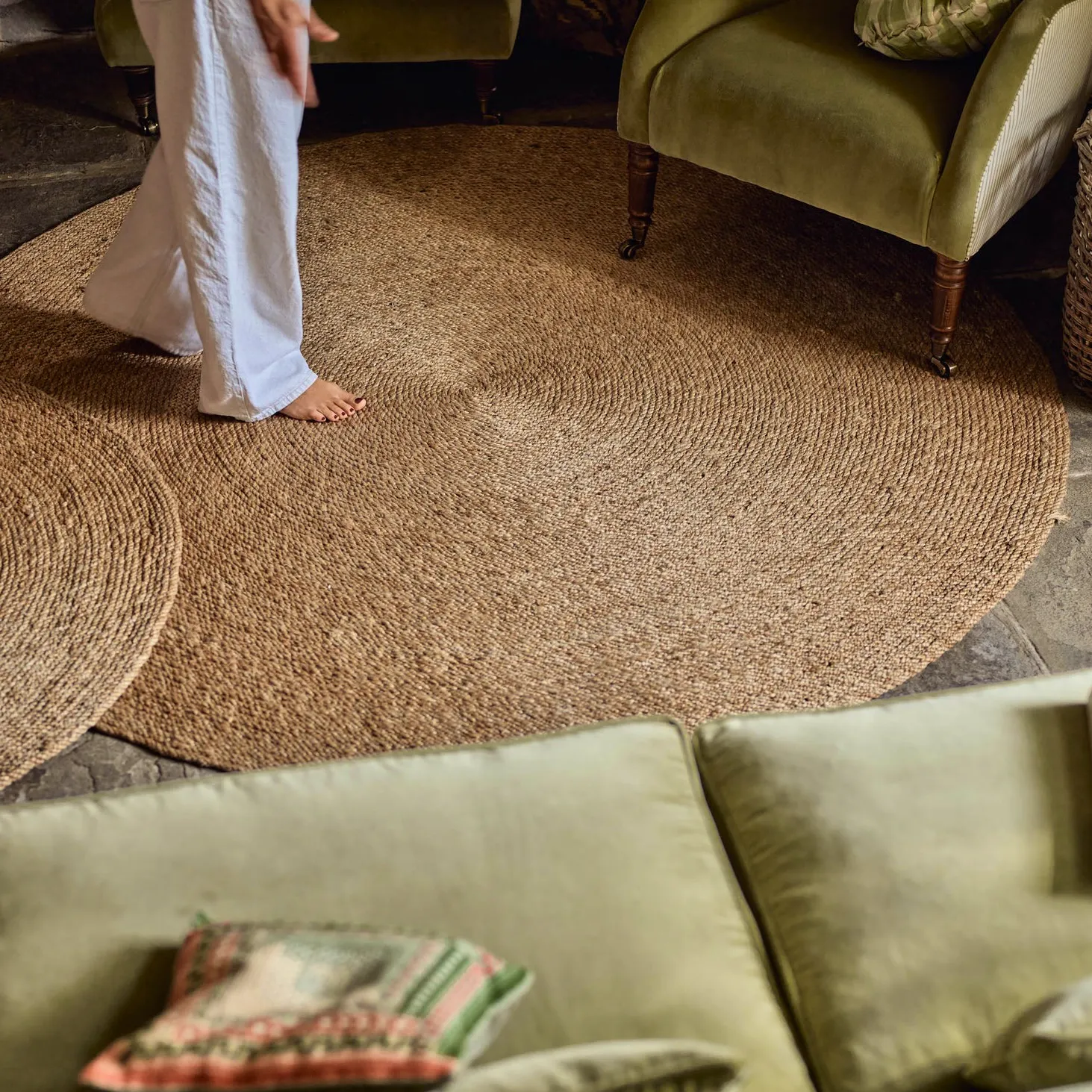 Rowen & Wren Round Jute Rug, Large, £388